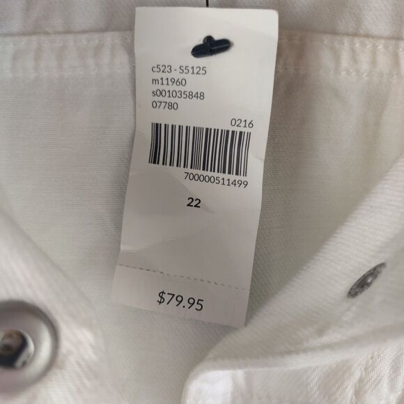 Lane Bryant White Denim Jacket Lightweight Lyocell Cotton - Picture 4 of 8